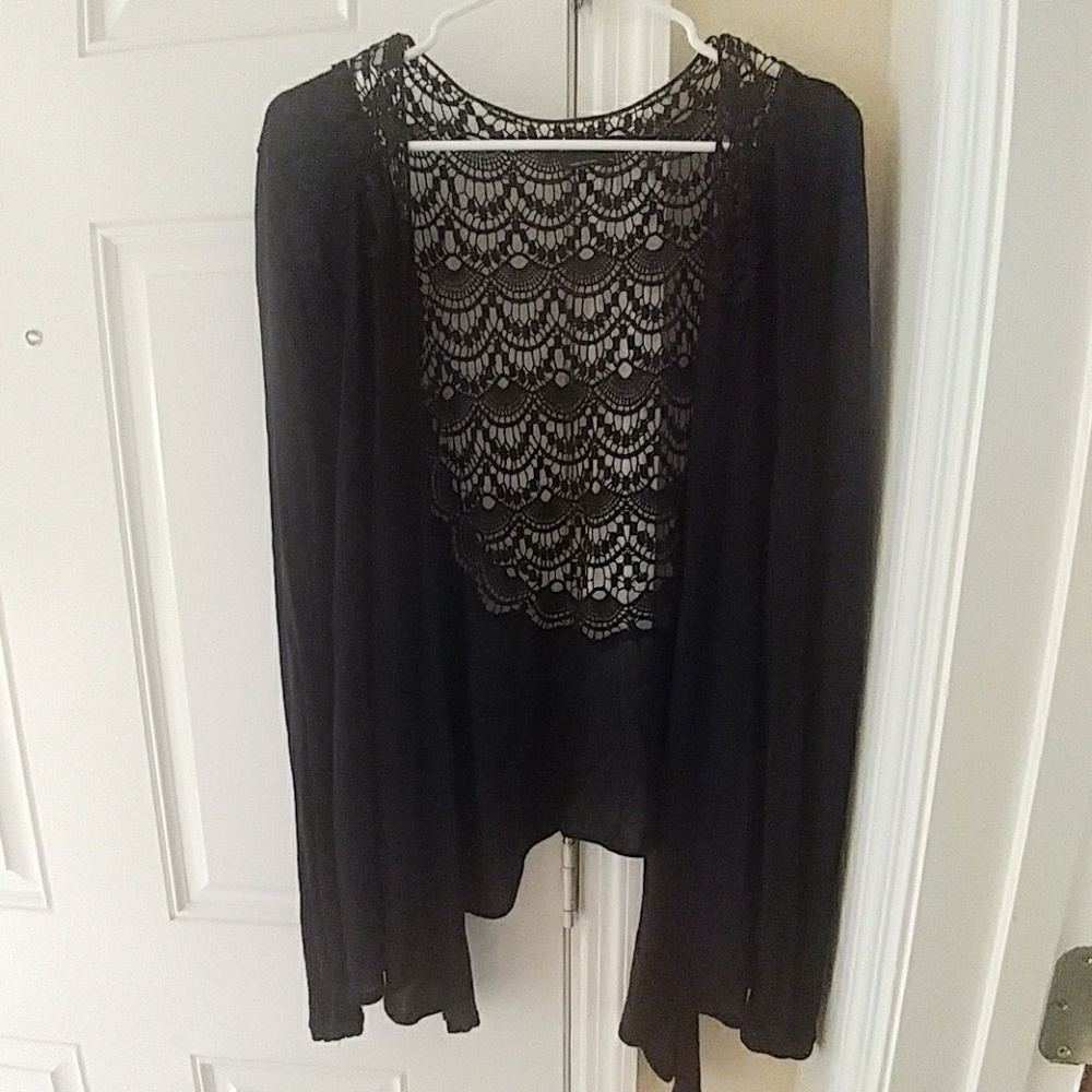 Bcbg maxazria open crochet cardigan